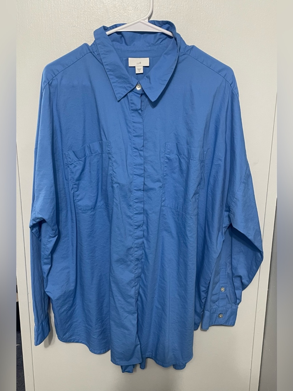 J.Jill Size XL Blue Long Sleeve Button Down Shirt
